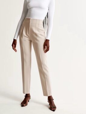 Abercrombie & Fitch Women’s Light Taupe Slim Straight Tailored Pants, Size 27R
